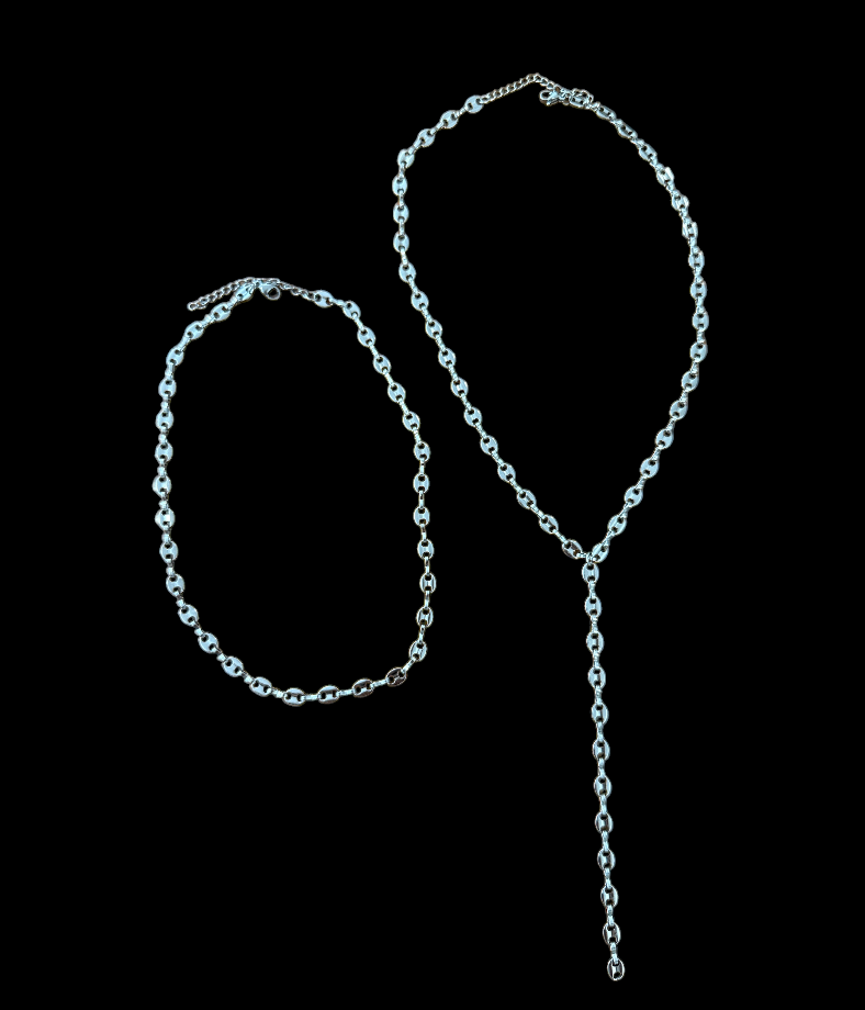 Two Piece Chocker Set in Silver