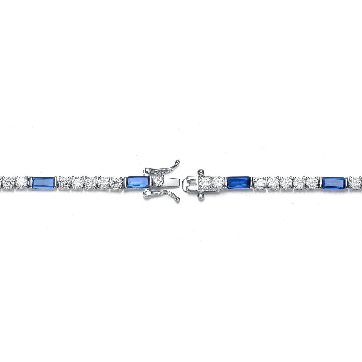 Sterling silver White & Blue Tennis bracelet