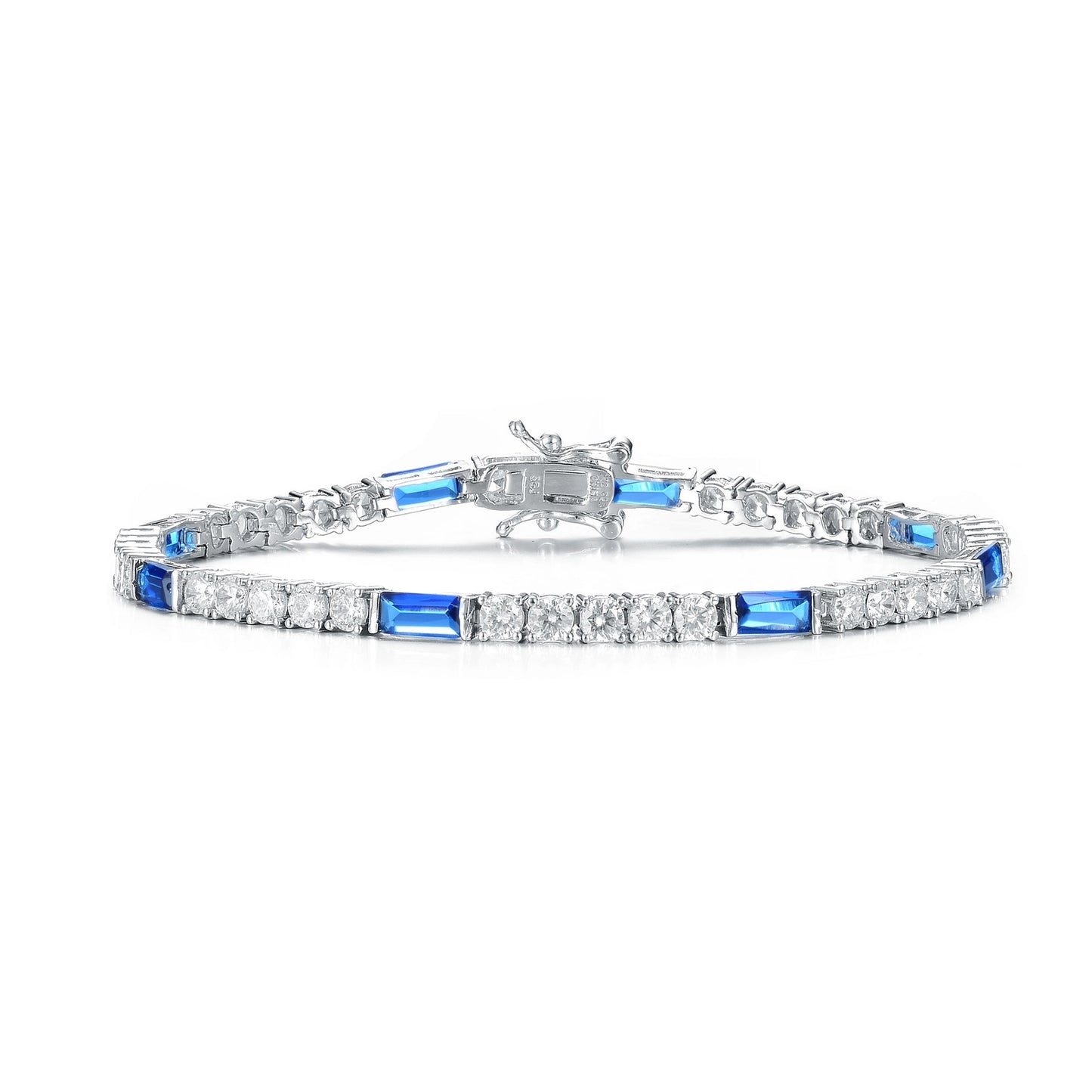 Sterling silver White & Blue Tennis bracelet