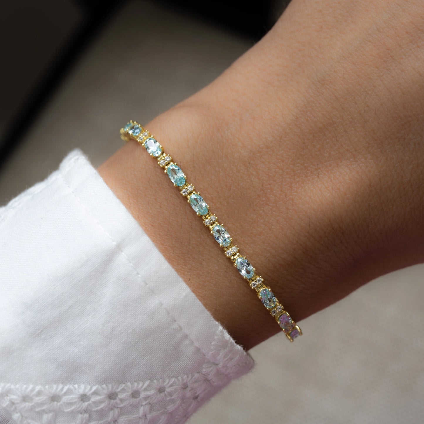 Aquamarine inspired bracelet
