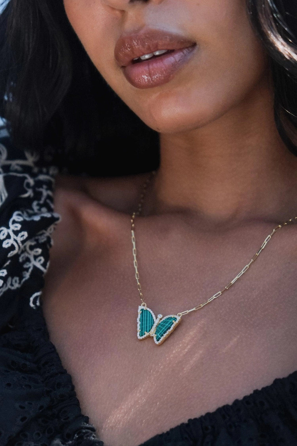 Malachite Butterfly Necklace