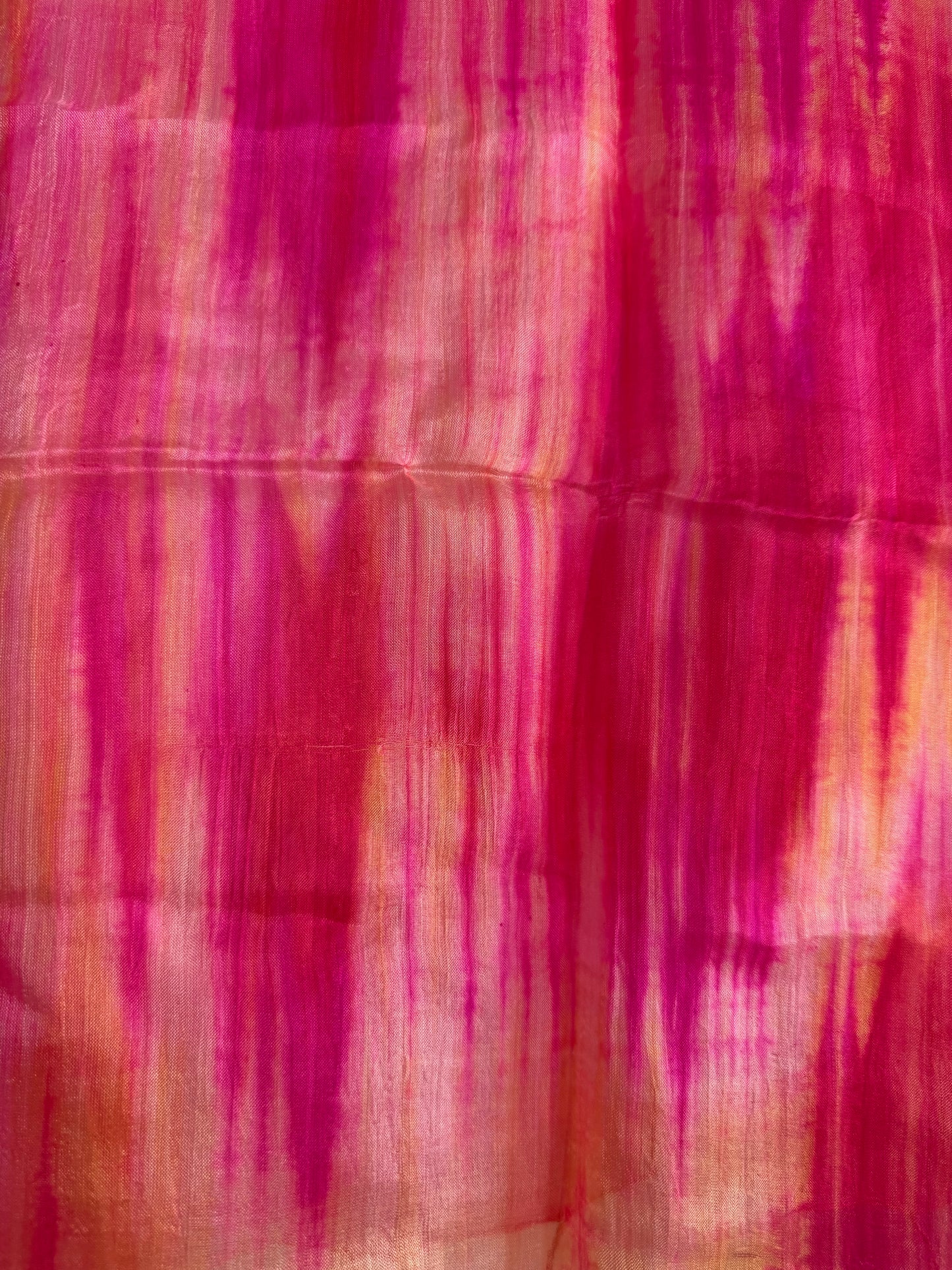 Pure Silk Scarf Pink, Orange and White.