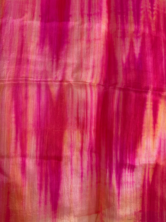 Pure Silk Scarf Pink, Orange and White.
