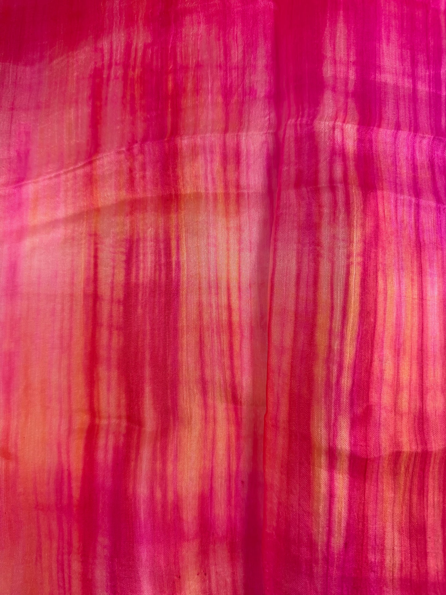 Pure Silk Scarf Pink, Orange and White.