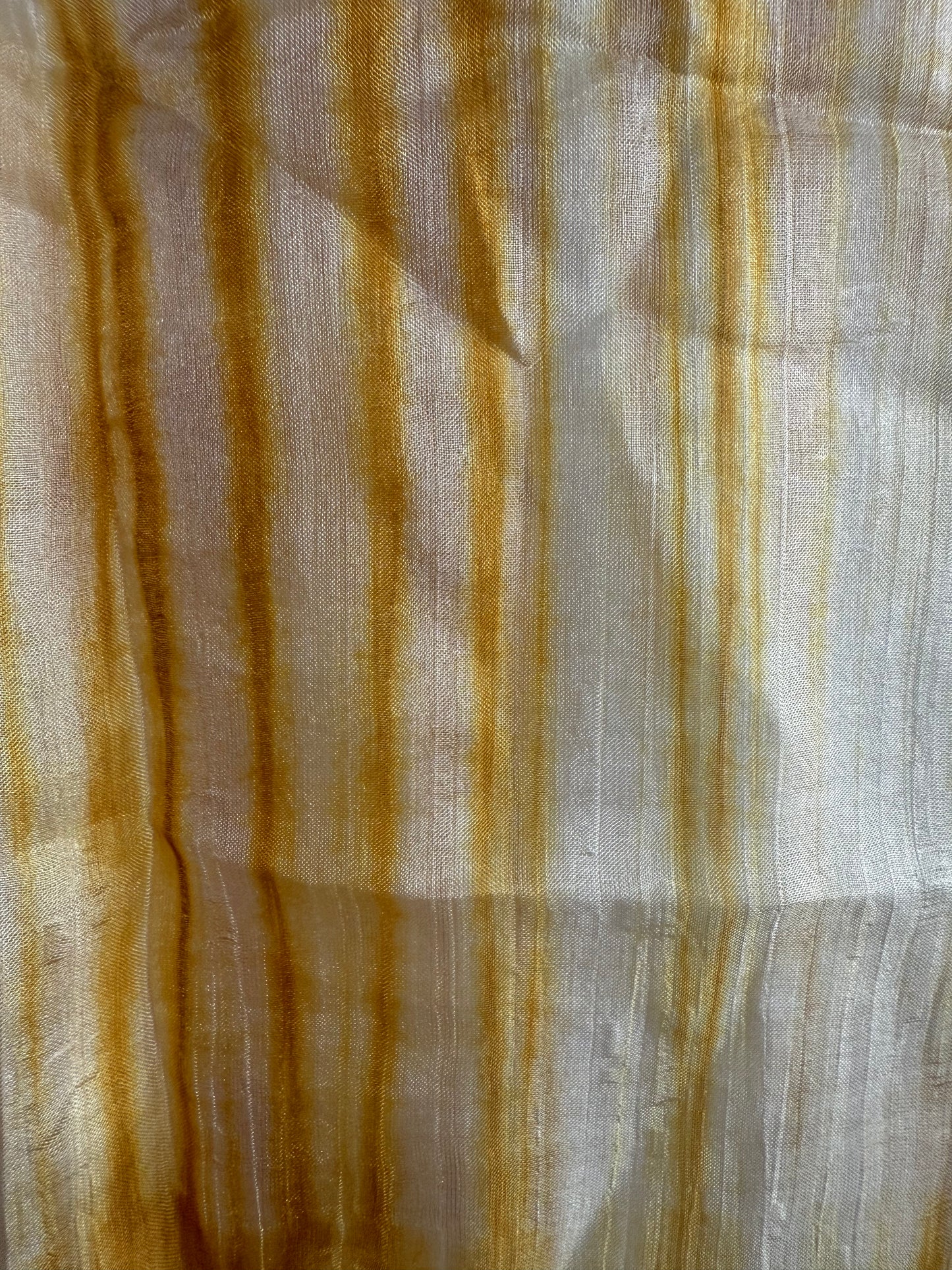 Pure Silk Scarf Yellow & White