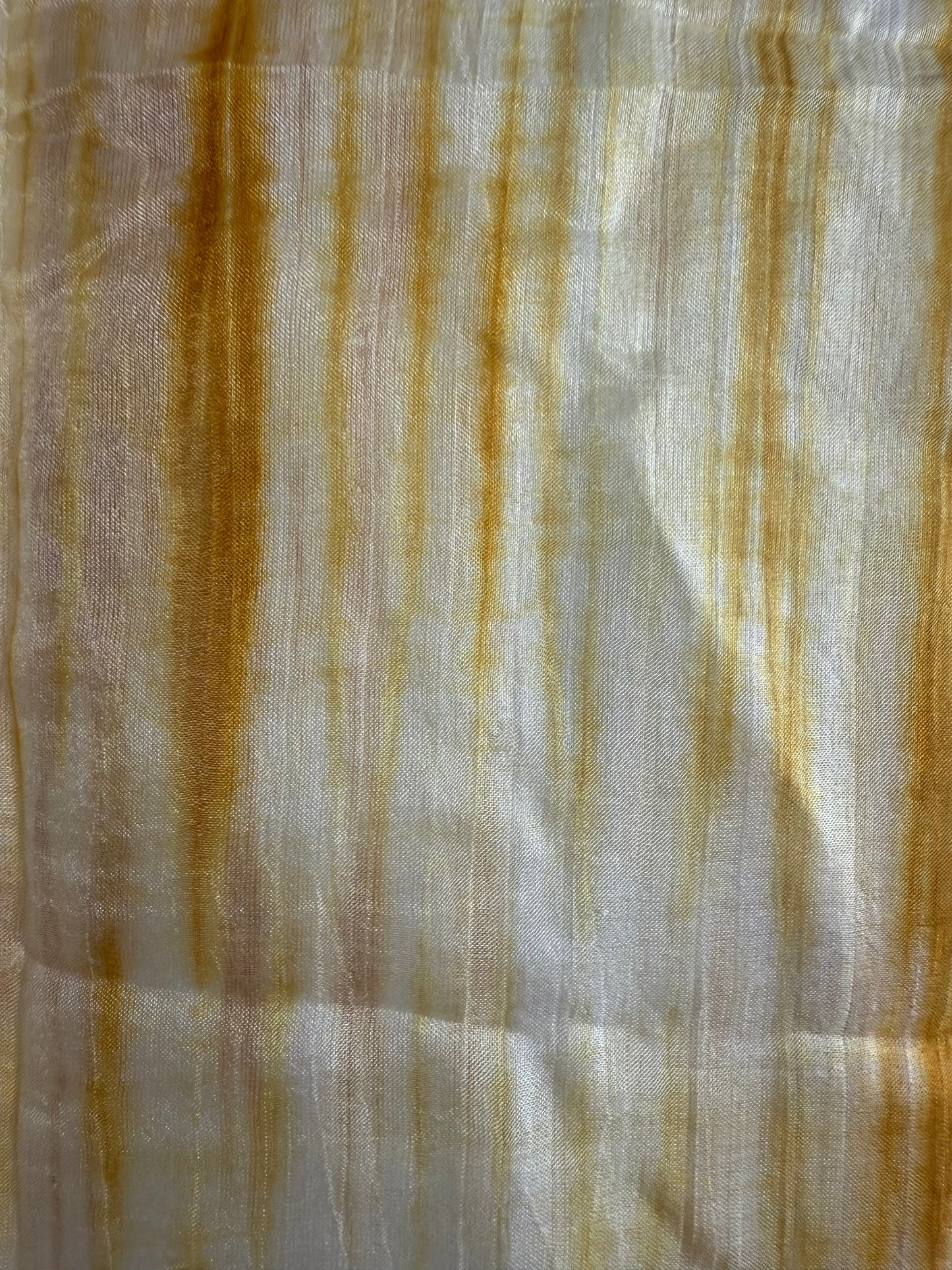 Pure Silk Scarf Yellow & White