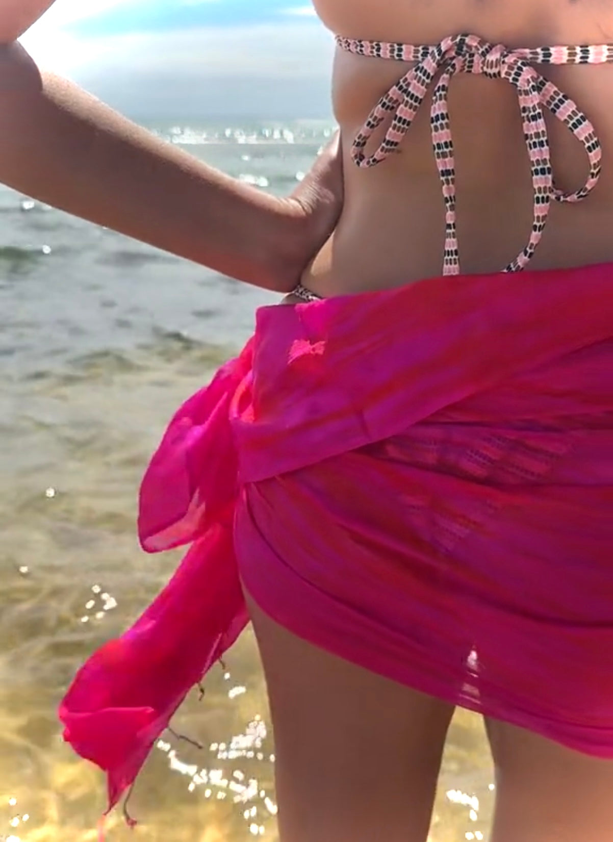 Pure Silk Scarf Pink & Red