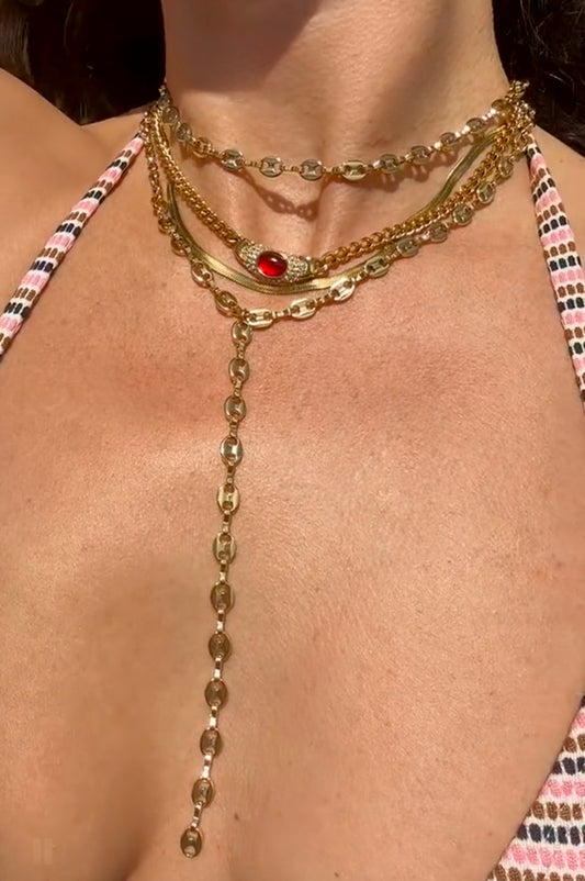 Two Piece Chocker Set in Gold