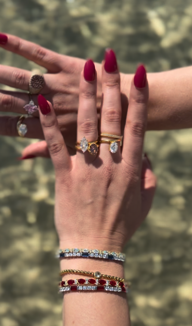 Sterling Silver Gold Plated Moissanite Ring