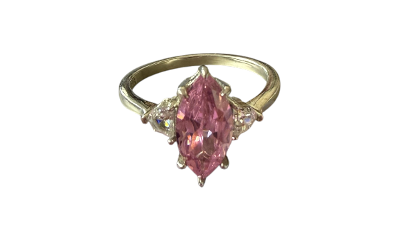 Sterling Silver Pink Zirconia Ring