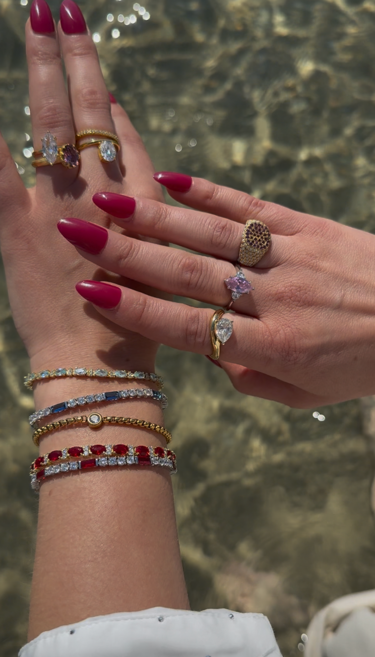 Sterling Silver Pink Zirconia Ring