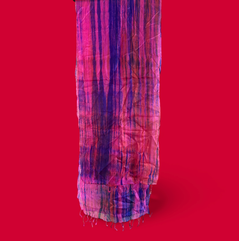 Pure Silk Scarf Blue, Pink, Red.
