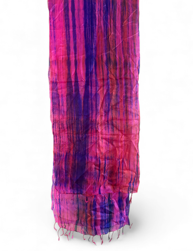 Pure Silk Scarf Blue, Pink, Red.