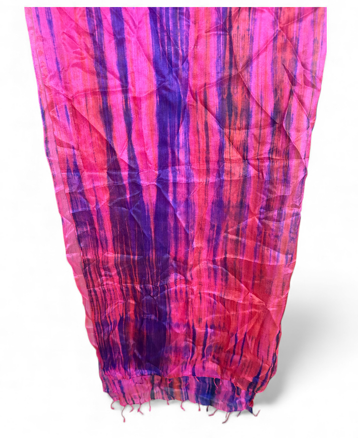 Pure Silk Scarf Blue, Pink, Red.