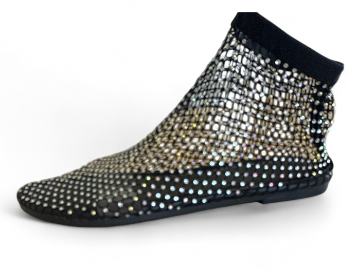 Jewelled Black Sock Shoes