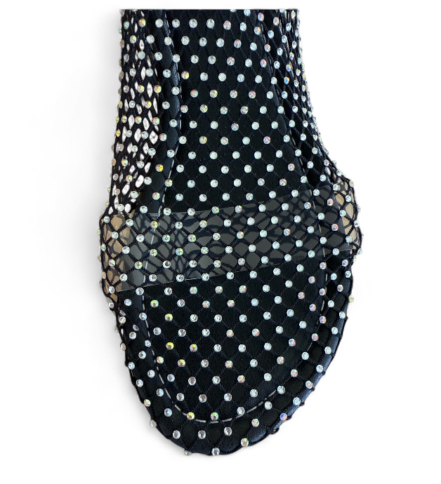 Jewelled Black Sock Shoes