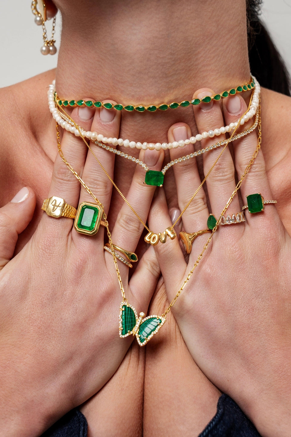 Emerald Green Tennis Moissanite Necklace