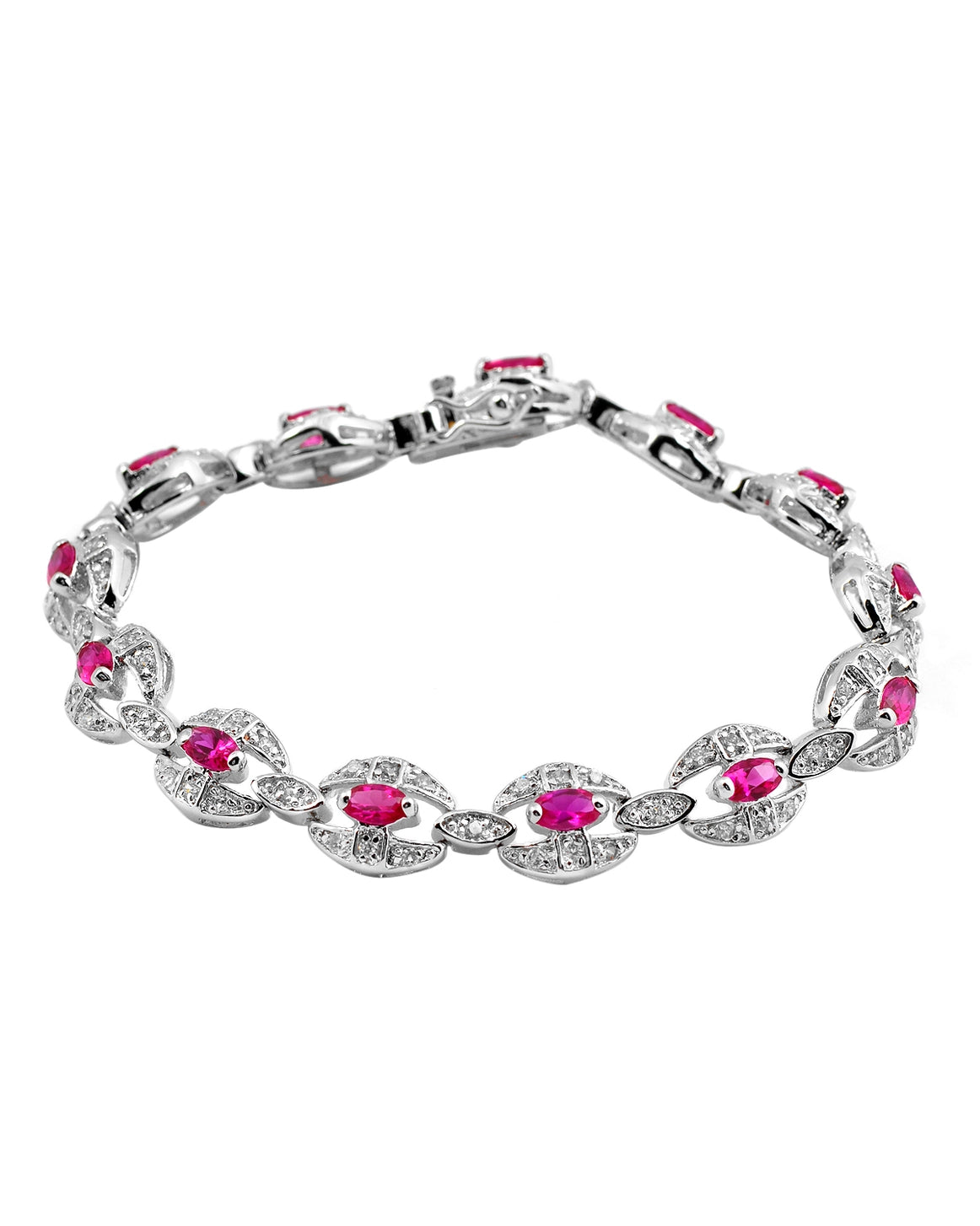 Sterling Silver Ruby Inspired Bracelet